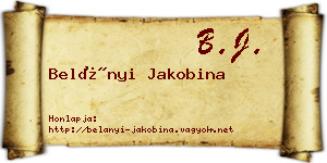 Belányi Jakobina névjegykártya